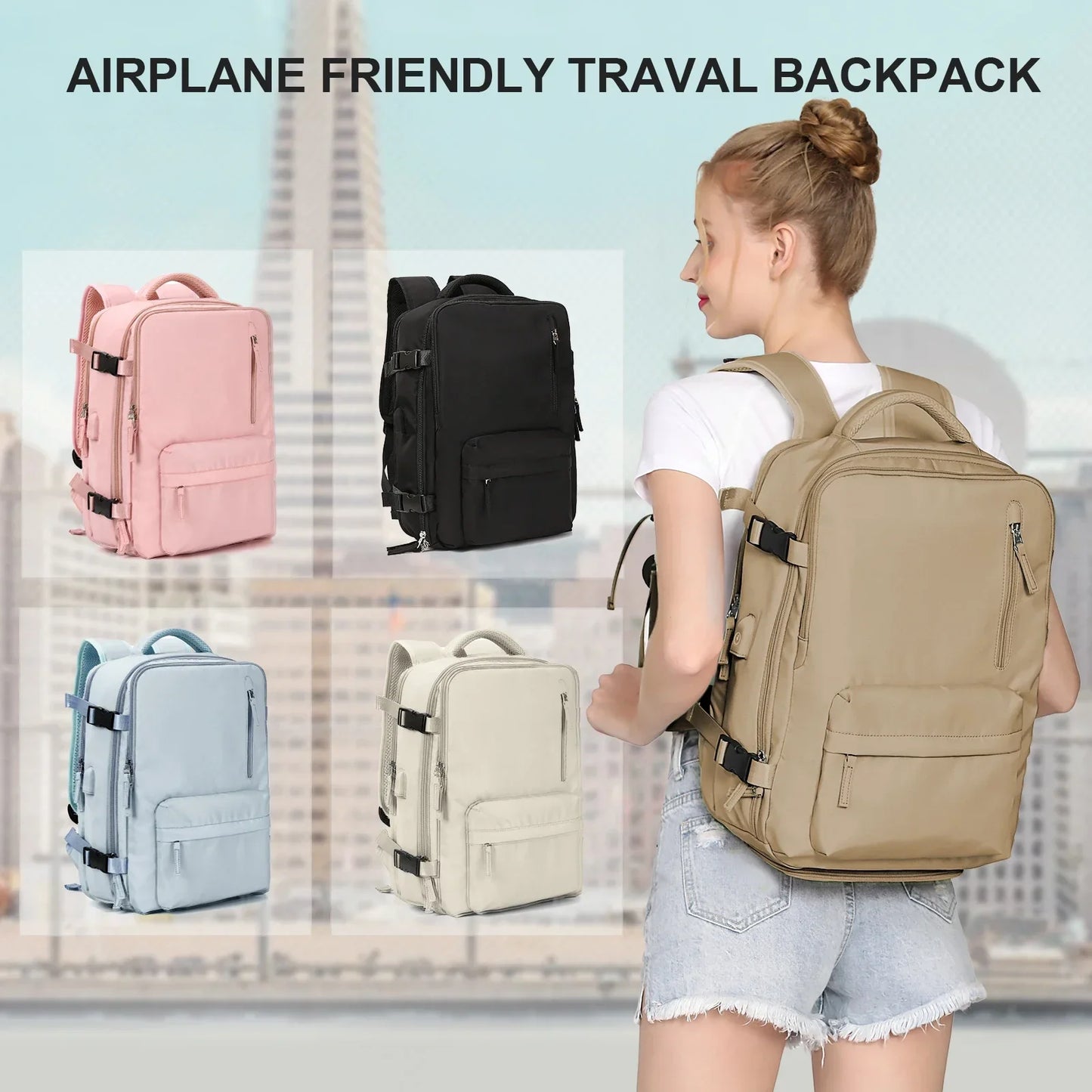 2024 New Backpack 40x30x20 Airplane Cabin Hand Luggage Laptop Backpack for Aeroplane Travel School Backpack Large Capacity Bag