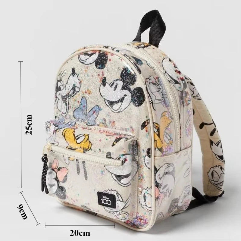 Sac à dos tendance Disney Mickey Mouse pour femme, cartable en toile Minnie, grande capacité, pour filles