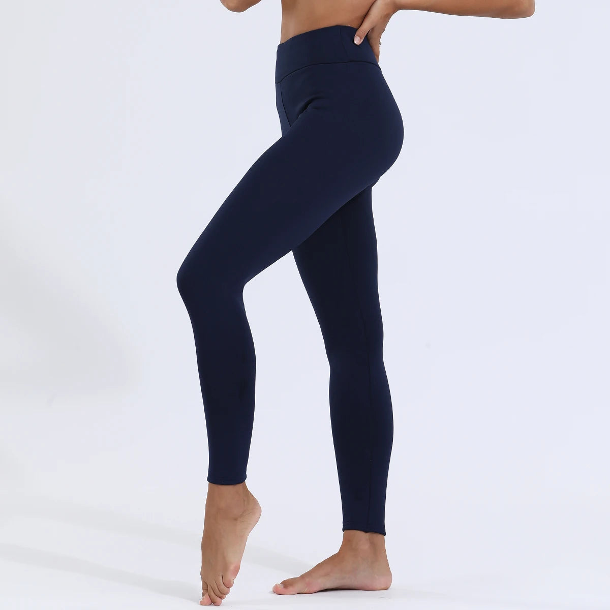 Leggings d'hiver en velours pour femmes, pantalon épais de couleur unie, chaud, taille haute, couleur unie, leggings classiques décontractés pour l'extérieur