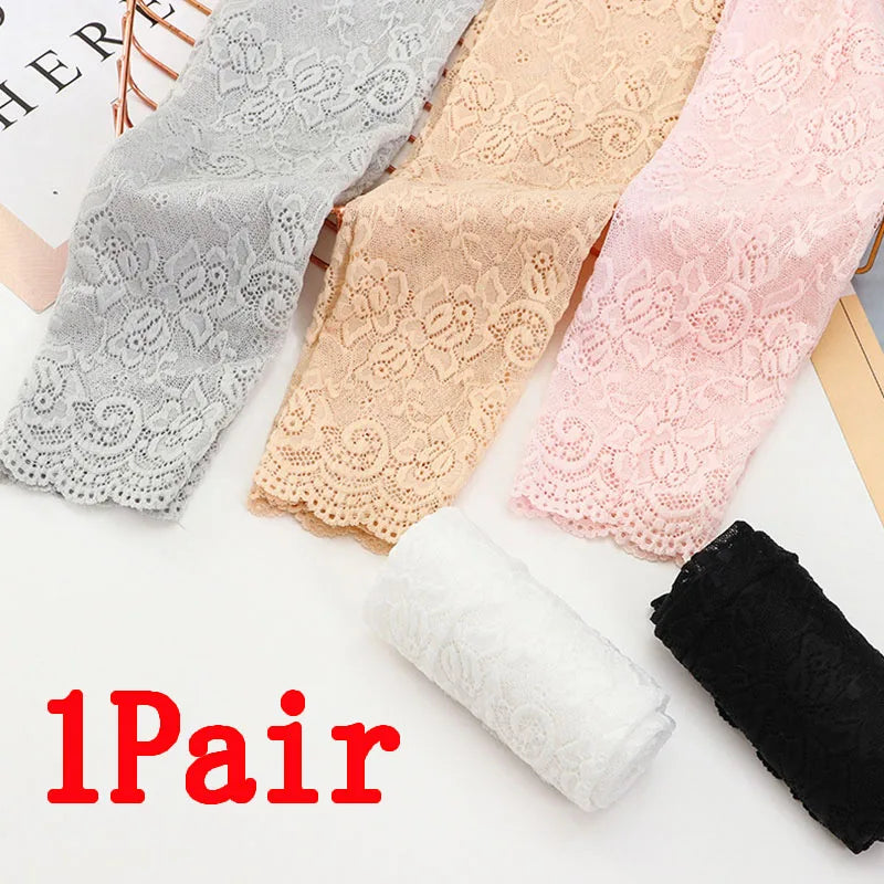 1pair Summer Sunscreen UV Protection Gloves Ice Lace Arm Sleeves Driving Bicycles Sweat-absorbing and Breathable Cycling Sleeves