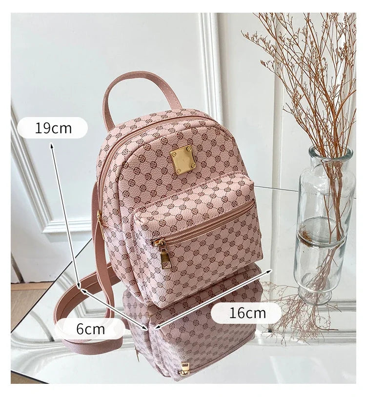 2024 New Fashion Casual Women Mini Backpack Luxury Pu Leather Small Bag School Girl Backpacks style Ladies Cute Travelling