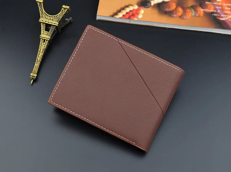 New Men's Wallet Money Bag PU Leather Business Short Wallet Vintage Soft Purse Multi-card Holder Portefeuille Homme Billetera