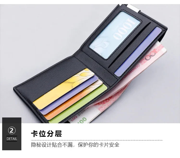 White Wallet Men's Short Small Wallet College Student Thin Youth Multi-card Mini Wallet Simple Student Lady