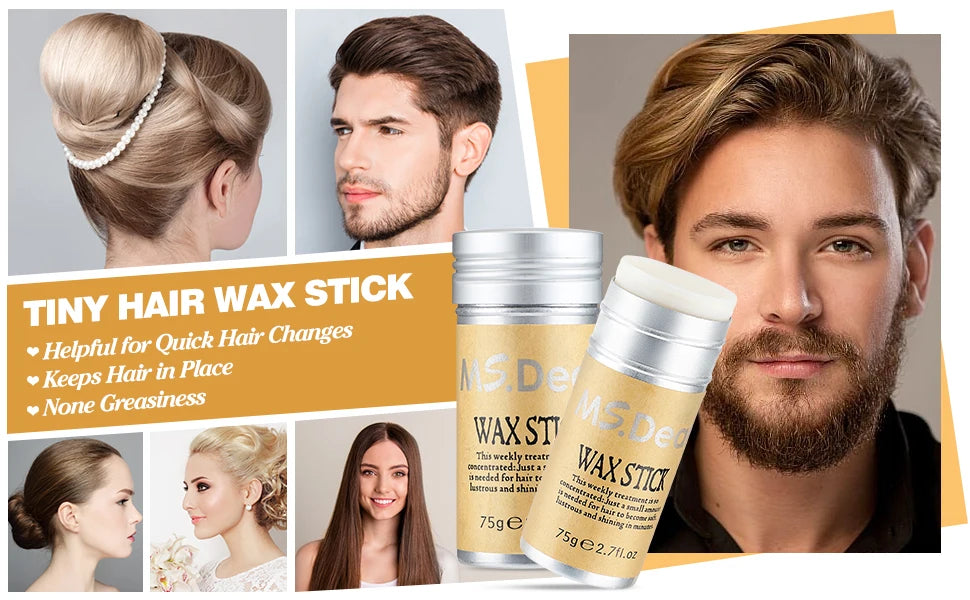 Hair Wax Stick For Wig Professional Hair Wax Stick Gel Cream Non-Greasy Style Hair Wax Stick For Men Women Broken Hair Artifact