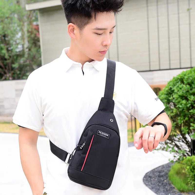 Men Fashion Multifunction Shoulder Bag Crossbody Bag On Shoulder Travel Sling Bag Pack Messenger Pack Chest Bag For Male