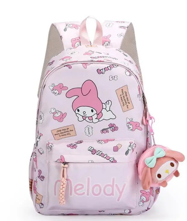 New Kuromi Backpack for Girls Boys Fashion High School Students Backpack Large Capacity Wear-resistant Computer Bag