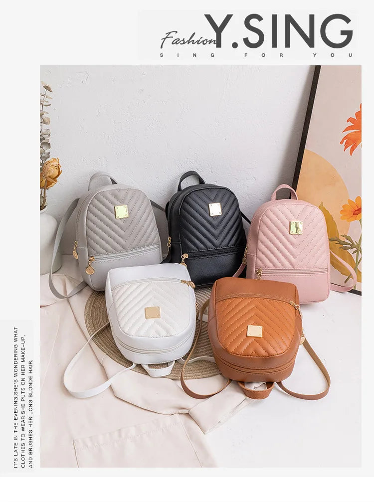 PU Leather Mini Women Backpack Multi Function Ladies Phone Pouch Pack Ladies Luxury Backpack Shoulder Bags for Women Mochilas