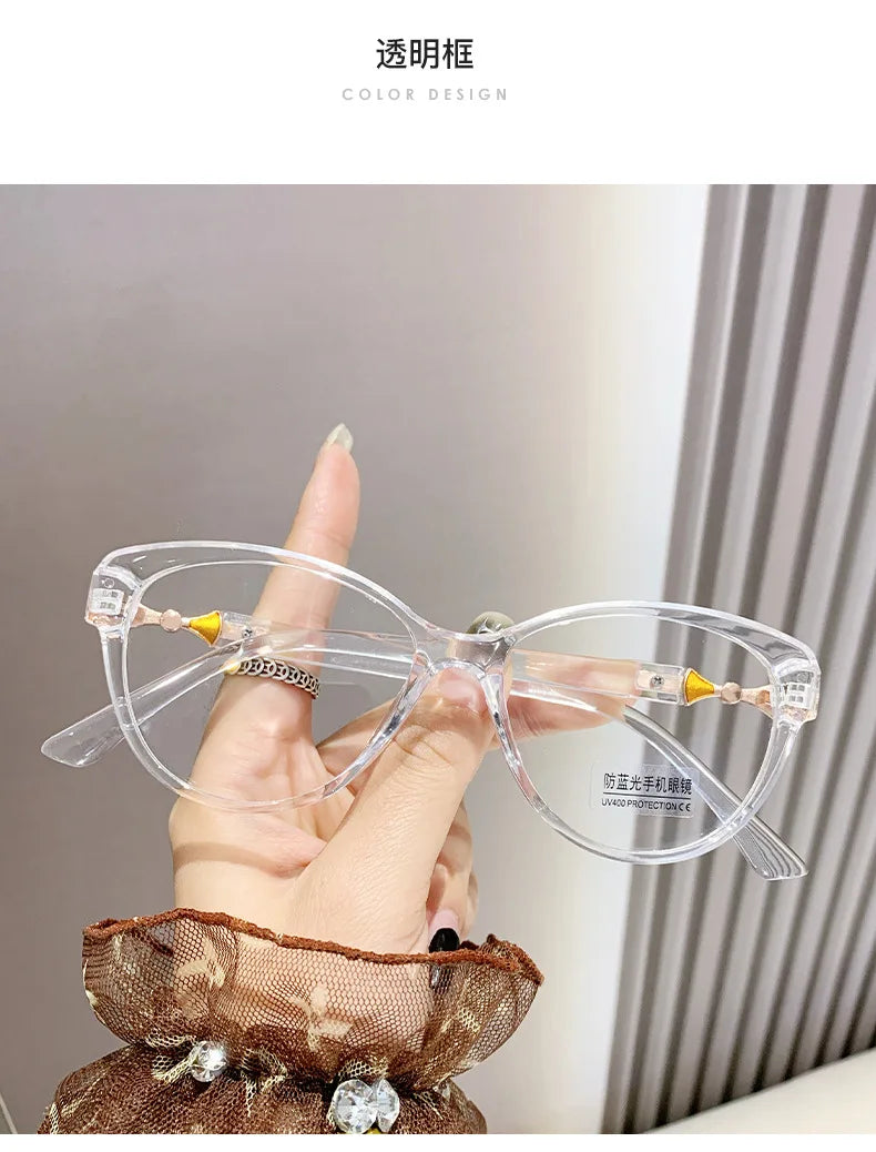 2024 New 3 in 1 Progressive Multifocal Reading Glasses Fashion Women Anti-blue Eyeglasses Easy To Look Far and Near -1.0 To +4.0