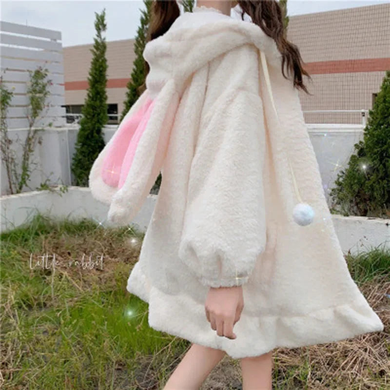 Women's Autumn Winter Lambswool Jacket Cardigan Plush Rabbit Sweatshirt Thickened Other Style Hoodies Sweatshirts