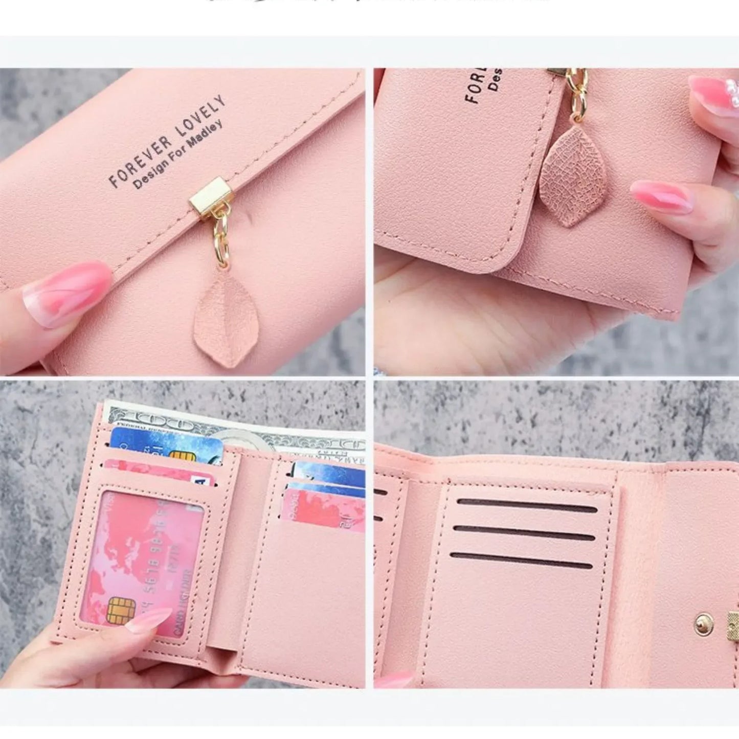 Fashion Short Women Wallet PU Leather Women Luxury Tassels Wallet Hasp Small Wallet Trend Coin Purse Ladies Card Holder Monedero