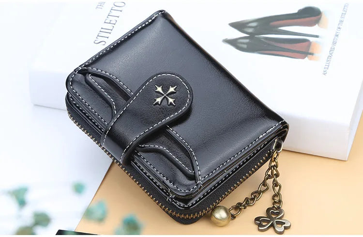 Women Wallets and Purses PU Leather Money Bag Female Short Hasp Purse Small Coin Card Holders Blue Red Clutch New Women Wallet