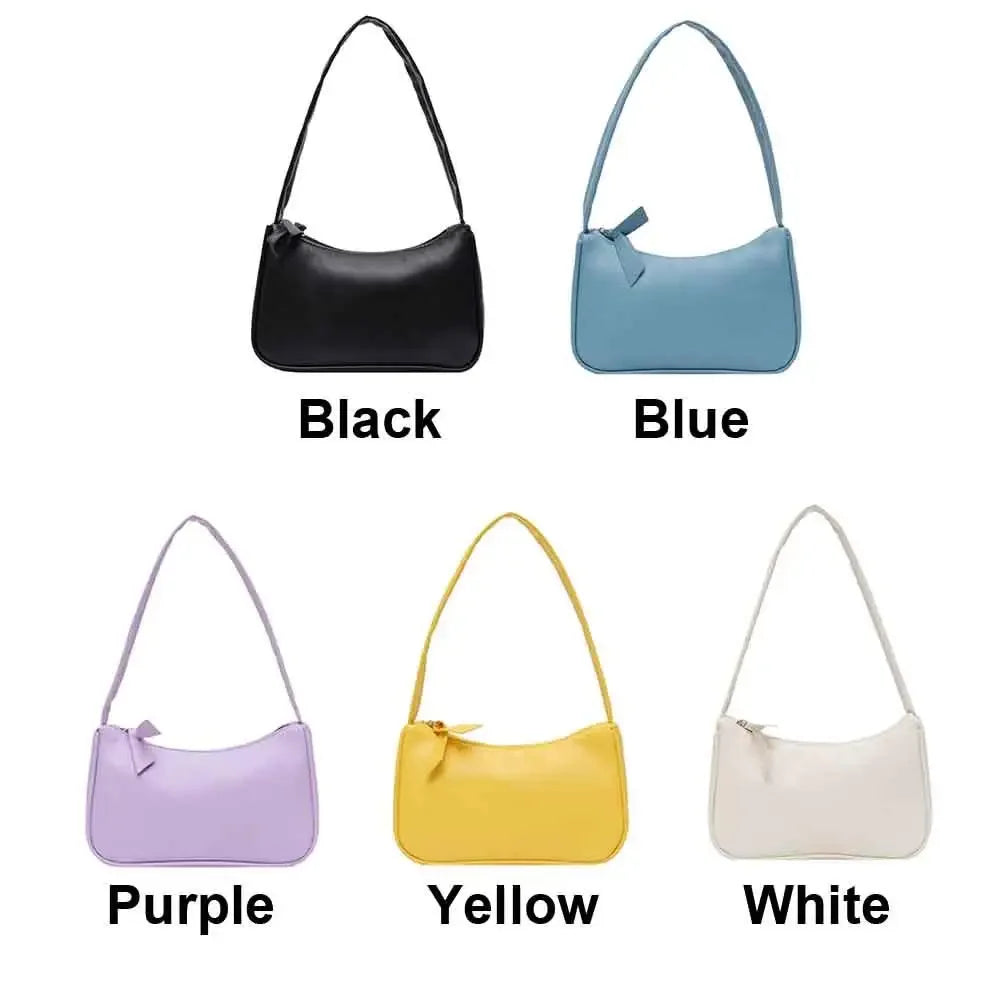 Women Handle Bag Retro Handbag PU Leather Shoulder Totes Underarm Vintage Top Handle Bag Female Small Subaxillary Bag New