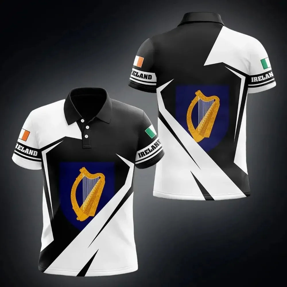 Irish Flag Badge 3D printed Polo shirt Casual street wear Men's Women's fashion jersey plus size sportswear