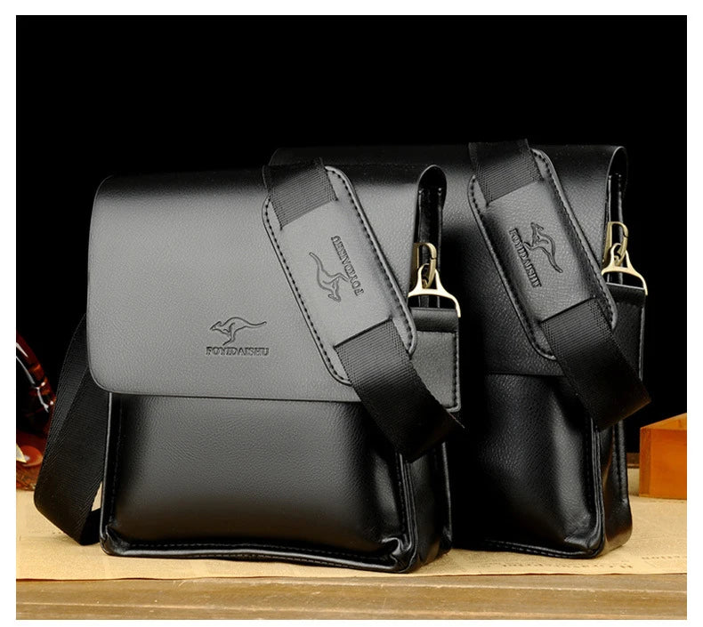 Luxury Kangaroo Brand Leather Messenger Bag Man Handbag Chest Crossbody Bag For Men Business Small Shoulder Bag Summer Male Bag