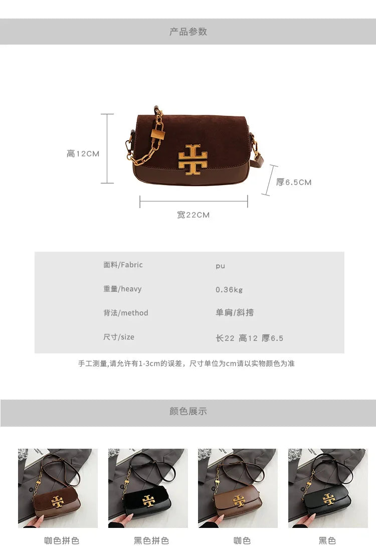 French niche 2024 new bag autumn and winter retro shoulder armpit senior fashion crossbody bag simple small square bag