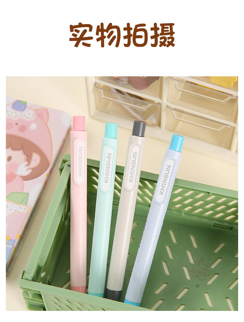 KHINSUN Press Retractable Pencil Eraser Correction Supplies Pen Style Pencil Rubber Writing School Supplies Stationery