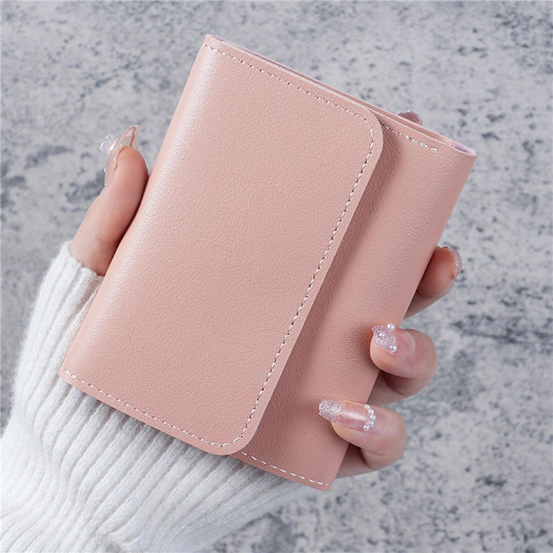 New Cute Wallets for Women Small Hasp Girl Credit Card Holder for PU Leather Coin Purse Female Wallet Short Purses for Women