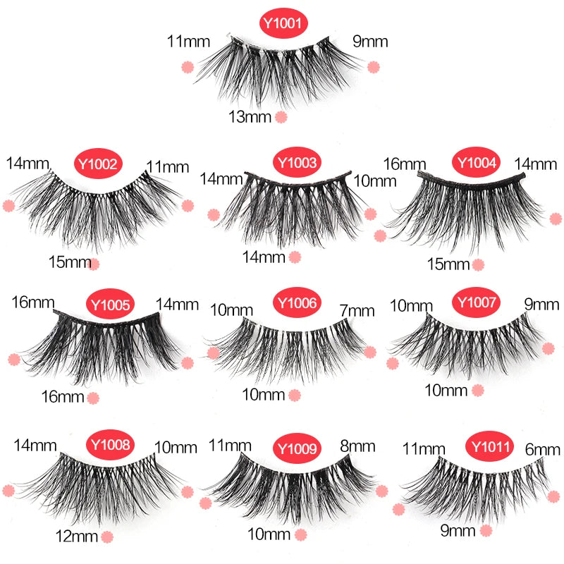 SHIDISHANGPIN 3/10/20 paires de faux cils en vison dramatiques en désordre 3D boucles russes D Cosplay faux cils maquillage