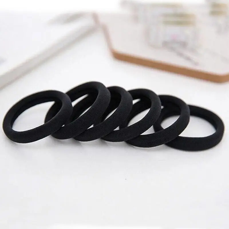 50pcs High Elastic Black Cloth Hair Bands for Women Girls Hairband Rubber Band Hair Ties Ponytail Holder Scrunchies Accessories