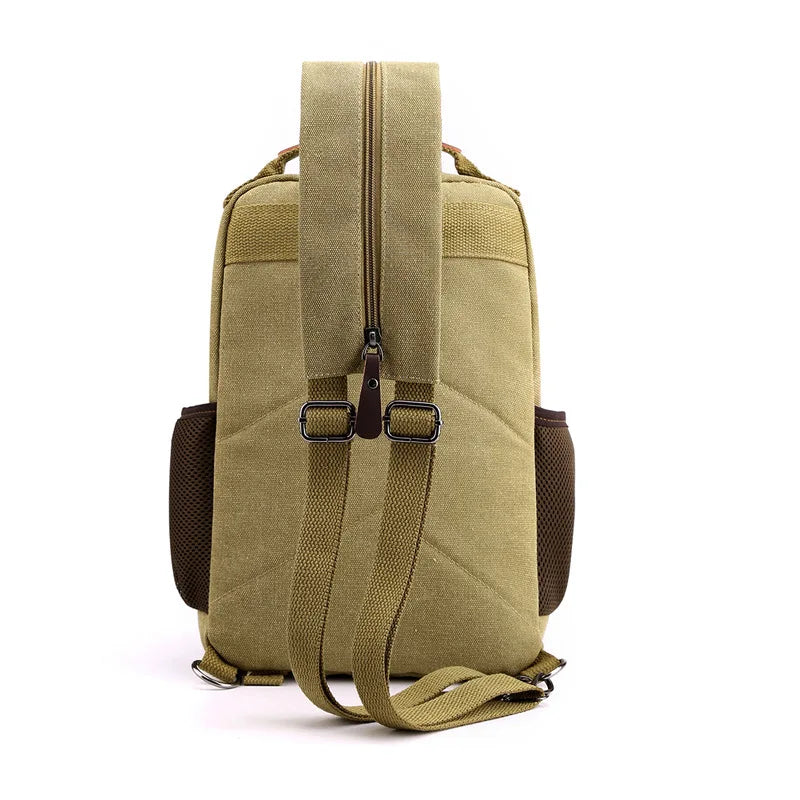 Small Mens Backpack Canvas Casual Backpacks for Men 2024 Mini Male School Bag Rucksack Man Multi-function Crossbody Bag Travel