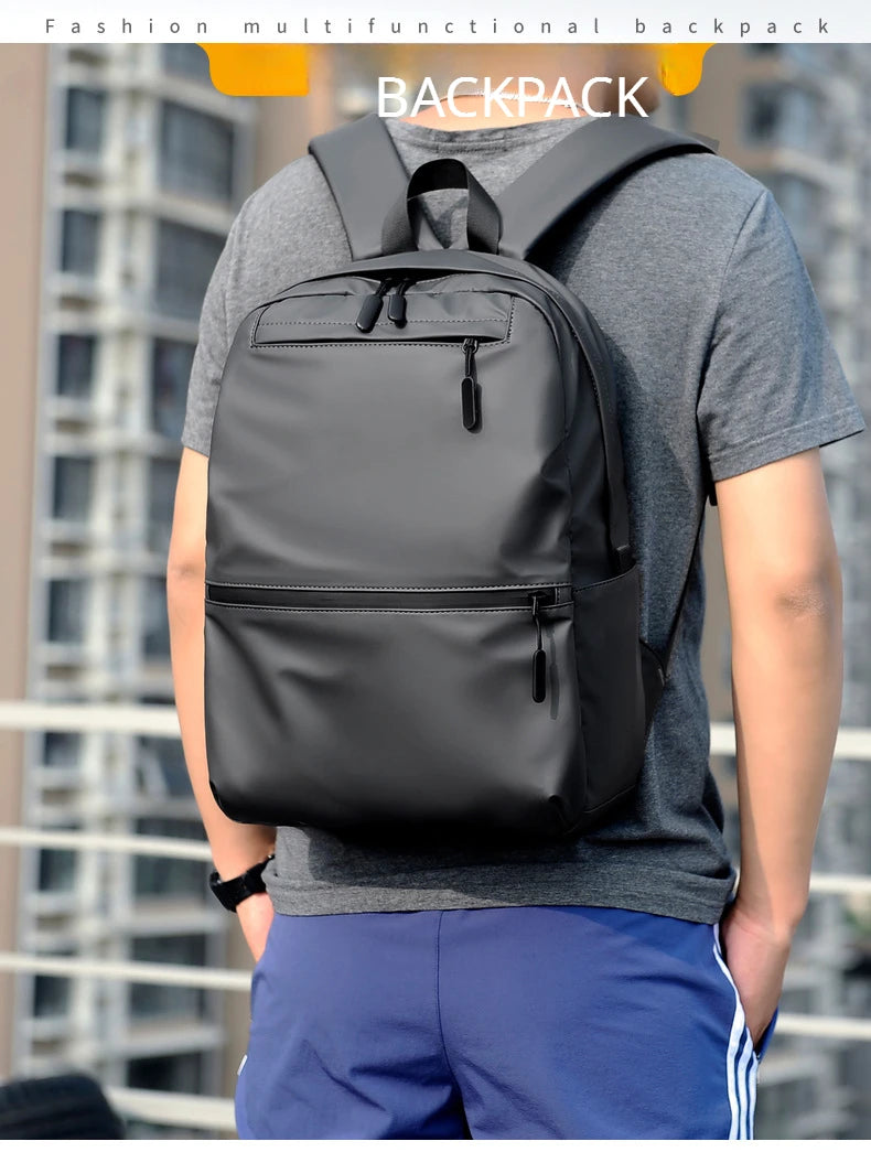 New Fashion Large Capacity Men's Backpack Laptop Bag Waterproof Fabric Student School Bag Hot Sale