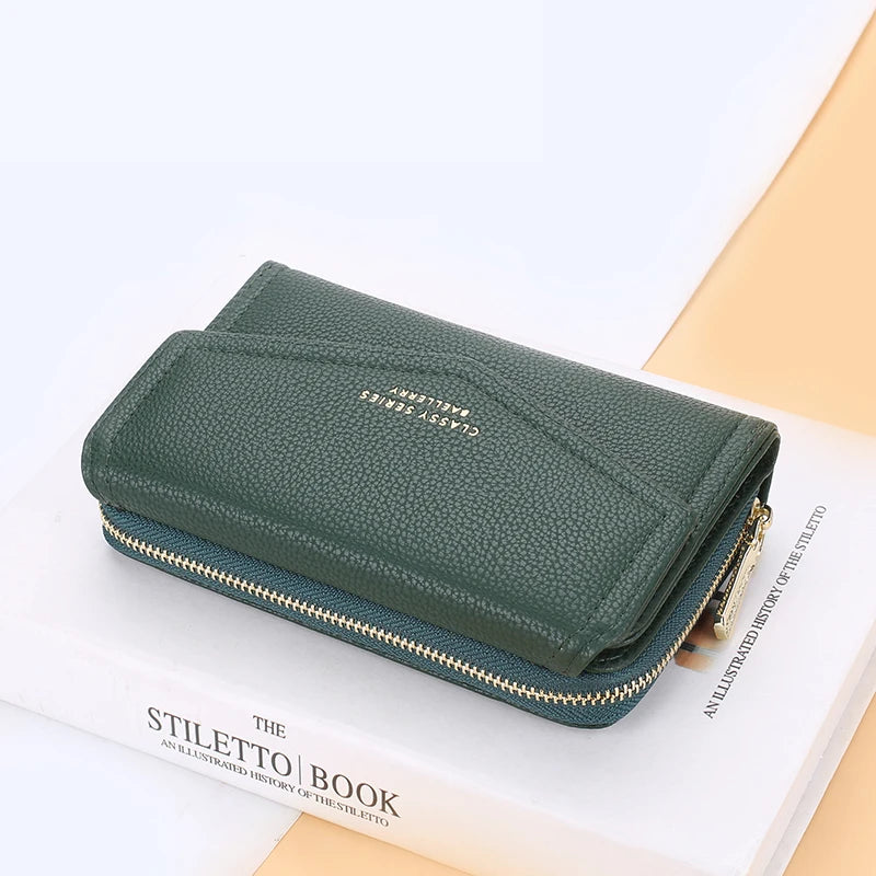 Baellerry Women Wallets Fashion Medium Women's Leather Wallet Top Quality Card Holder Black Coin Purses Green Wallets for Women