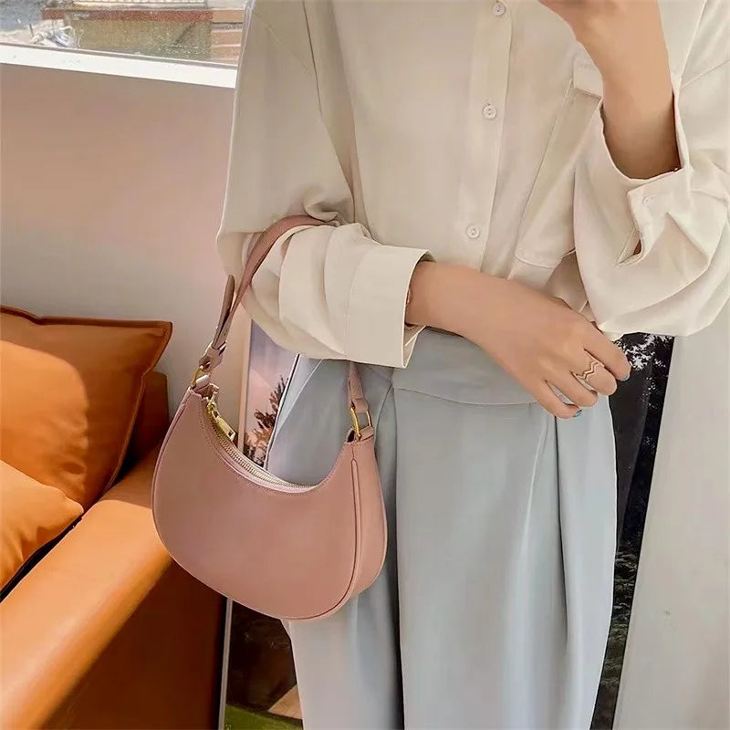 Women Bag Luxury Designer Clutch Handbags Solid Color Leather Underarm Shoulder Bag Casual Female Shopper Tote Luxury Hobos Bags