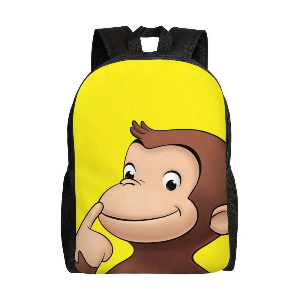 Customized Curious George Backpacks Women Men Casual Bookbag for School College Monkey Bags