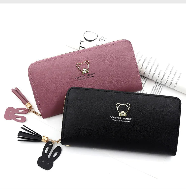 New Women Phone Bags Long Wallets Free Name Engraving Cute Card Holder Zipper Female Purse Minimalist Coin Pocket Women's Wallet