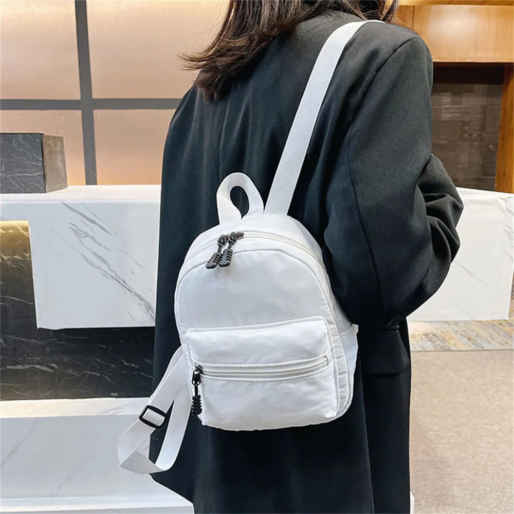 Korea-Style Women'S Backpack Things For Girls School Backpack Fashion Solid Color Simple Casual Traveling Large Capacity Bag