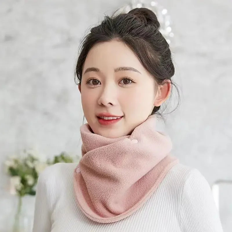 Women Winter Fleece Neck Scarf Thicken Warmth Autumn Neck Sleeve for Men Scarf Scarves Plush Double Layer Neckerchief Scarf Ring