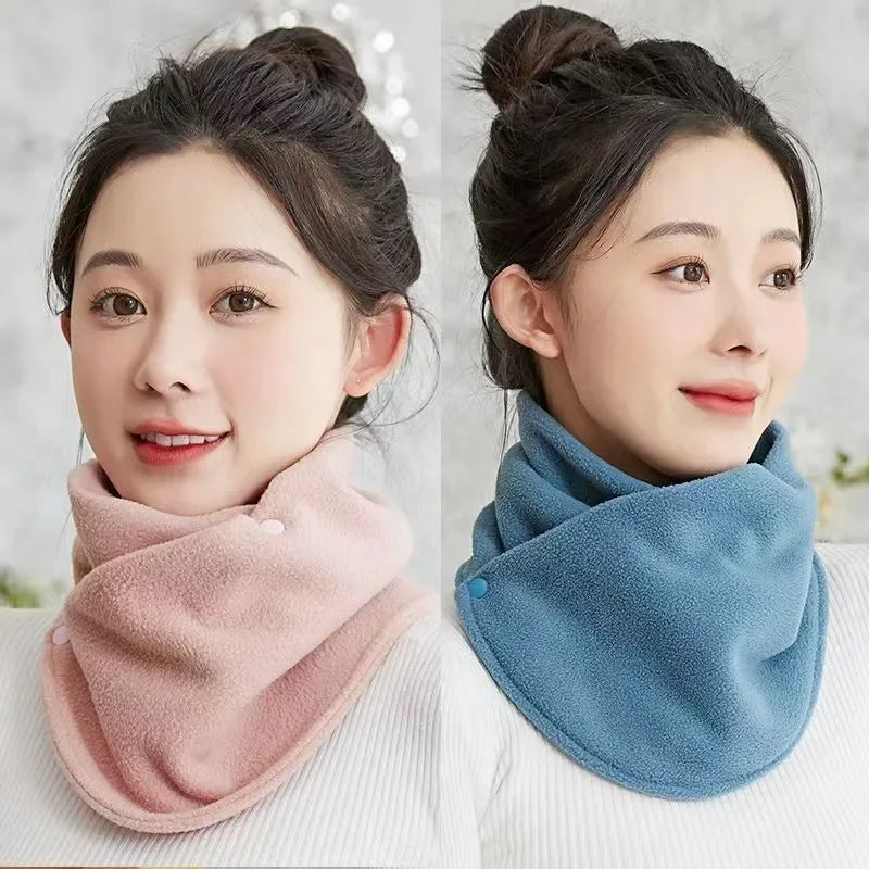 Women Winter Fleece Neck Scarf Thicken Warmth Autumn Neck Sleeve for Men Scarf Scarves Plush Double Layer Neckerchief Scarf Ring