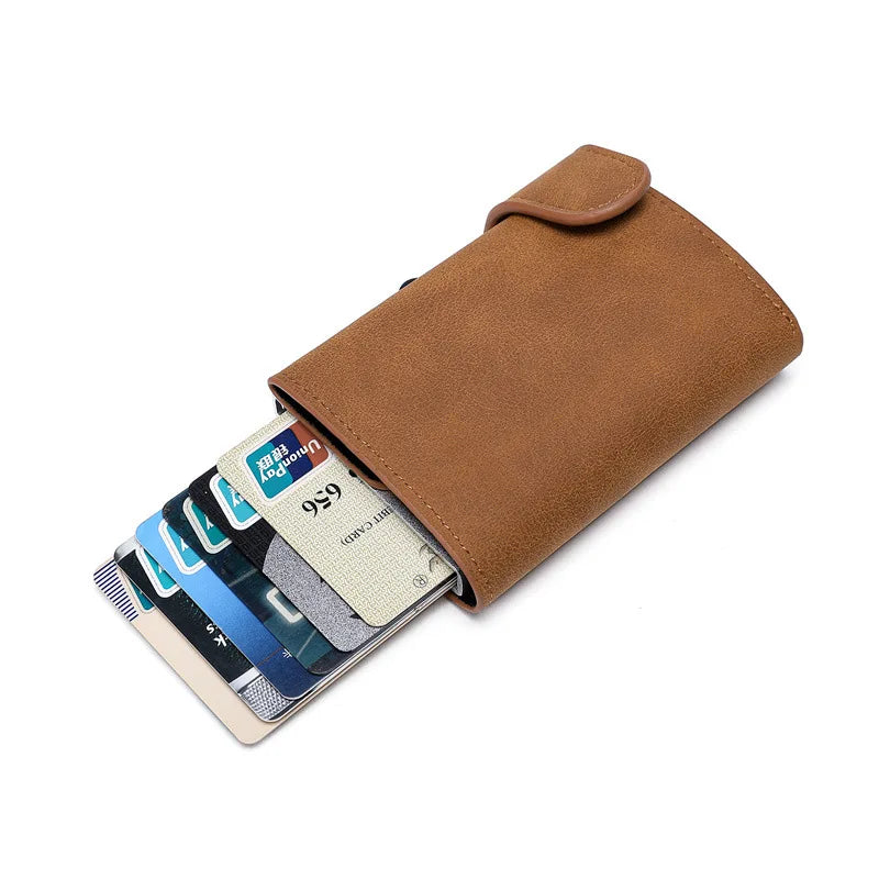 Men Business Aluminum Cash ID Card Holder RFID Blocking Slim Metal Wallet Coin Purse Credit Card Wallet