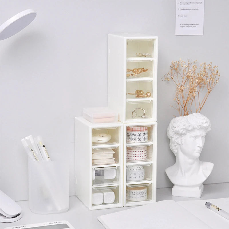 Desk Storage Box for Mini Drawers, Stackable Nine-square Grid Storage Box, Hairpin/sticker/jewelry Accessories Storage Box