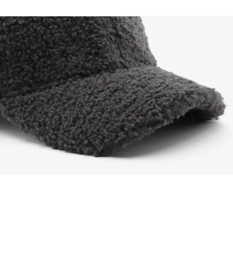 Autumn Winter Baseball Cap Women Artificial Lamb Wool Hats Keep Warm Cap Plush Baseball Caps Spring Baseball Cap Solid Sunshade