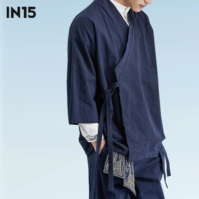 Nouveau Printemps Automne Hommes Hanfu Haut Zen Style Chinois Traditionnel Coton Lin Veste Décontracté Scène Blazers Hanfu Vêtements