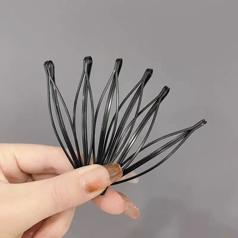 3/12Pcs Black Hair Clips Bobby Pins Wavy Fashion Hairpins Metal Barrettes Invisible BB Clip Wave Hairgrip Hair Clips Accessories