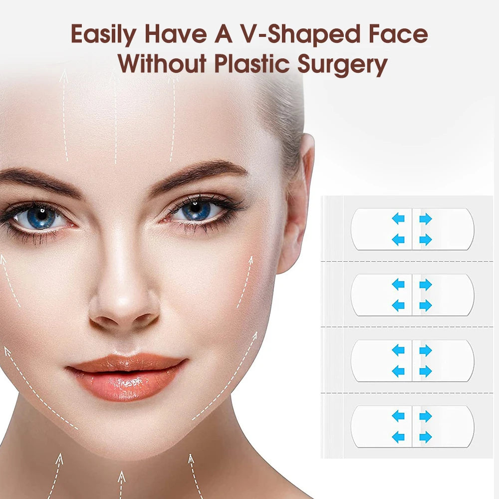 80pcs Invisible V Face lift Tapes Wrinkle Removal Sticker Face Forehead Neck Sticker Pad Anti Aging Patch Facial Slimming Mask