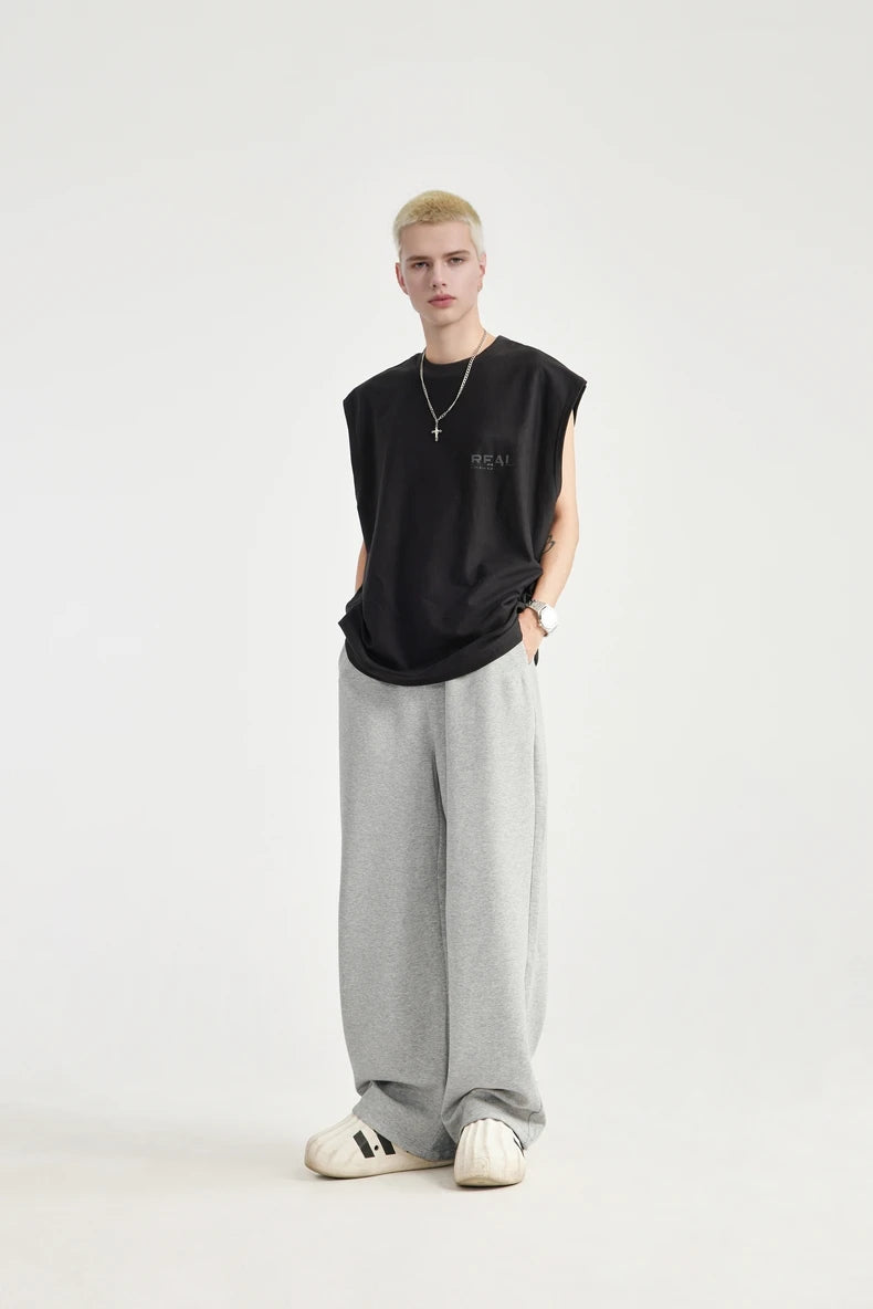 INFLATION Skin-friendly Sweatpants Unisex Cool Feeling Breathable Wide Leg Pants