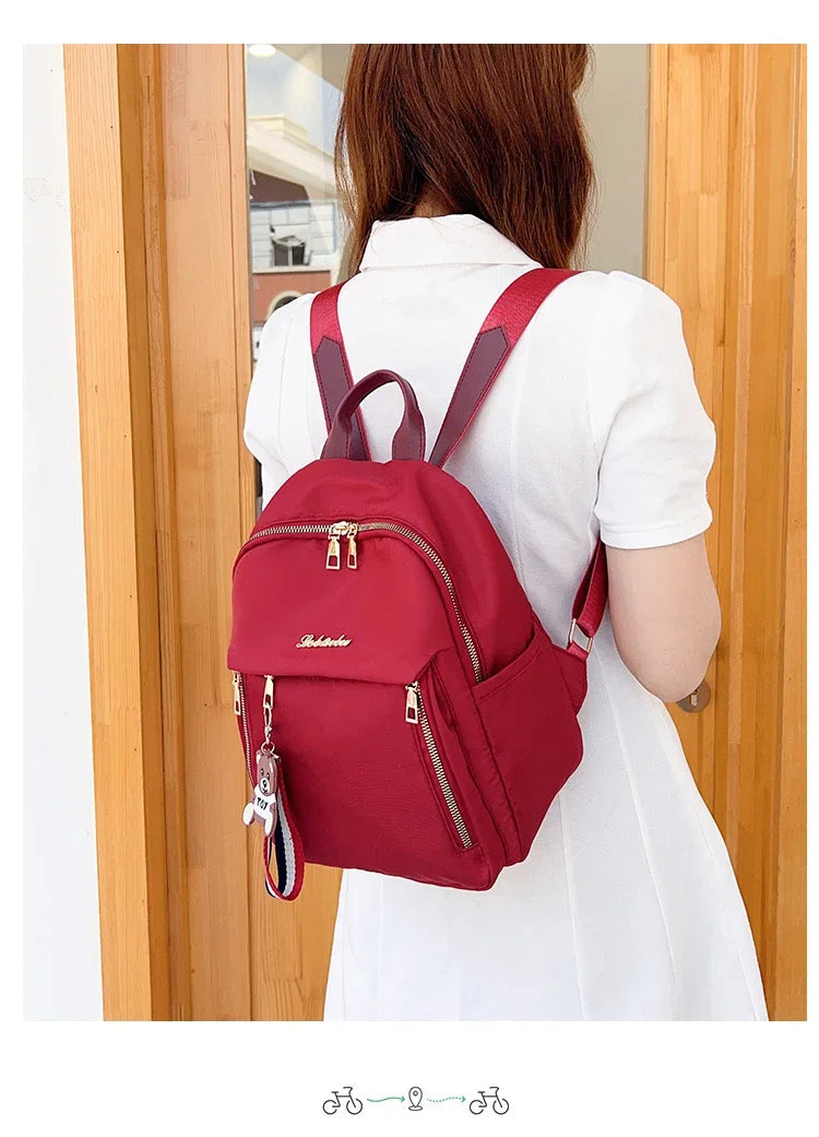 Solid Zipper High Capacity Thread Waterproof Nylon Fashion Backpacks 2024 Hot Sale Versatile Women's Bag Mochila Mujer Mochila