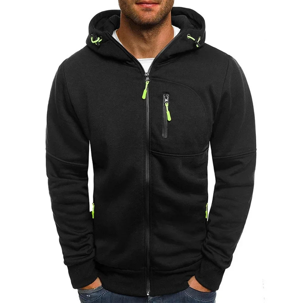 Men's Hoodies Long Sleeve Sweatshirt Zipper Design Hooded Sweatshirt for Men Clothing Sportswear Slim Fit Casual Jacket