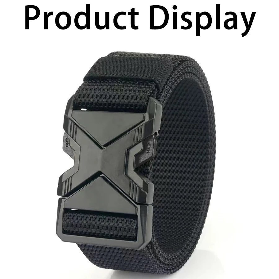 The New Men's 125cm Buckle Belt Nylon Braided Lightweight Breathable Daily Commuter Men's Belt