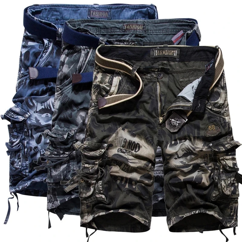 High Quality Camouflage Loose Cargo Shorts for Men Summer Fashion Camo Shorts Multiple Pockets Cargo Pants for Men