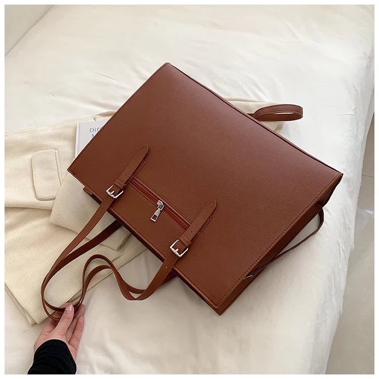 New Women Retro Tote Bags Messenger Handbag High Quality PU Leather Shoulder Bag Big Casual Crossbody Bag