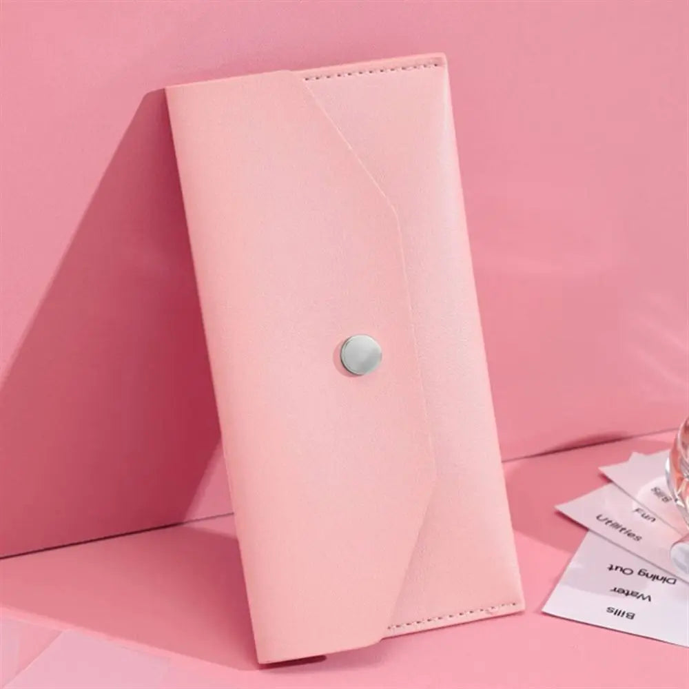 Ultra-thin Cash Envelope Wallet Wear-resistant PU Leather Money Binder Organizer Waterproof Pouch Name Card Holder Male Female