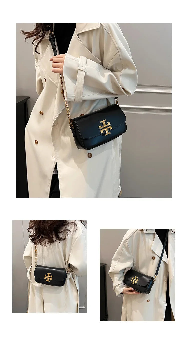 French niche 2024 new bag autumn and winter retro shoulder armpit senior fashion crossbody bag simple small square bag