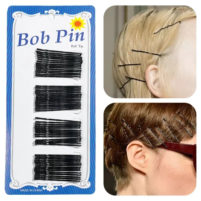 60/240Pcs Black Hair Clips U-Shaped Bobby Pin Invisible Wavy Hairpin Hairstyle Styling Metal Hair Grip Barrette Hair Accessories