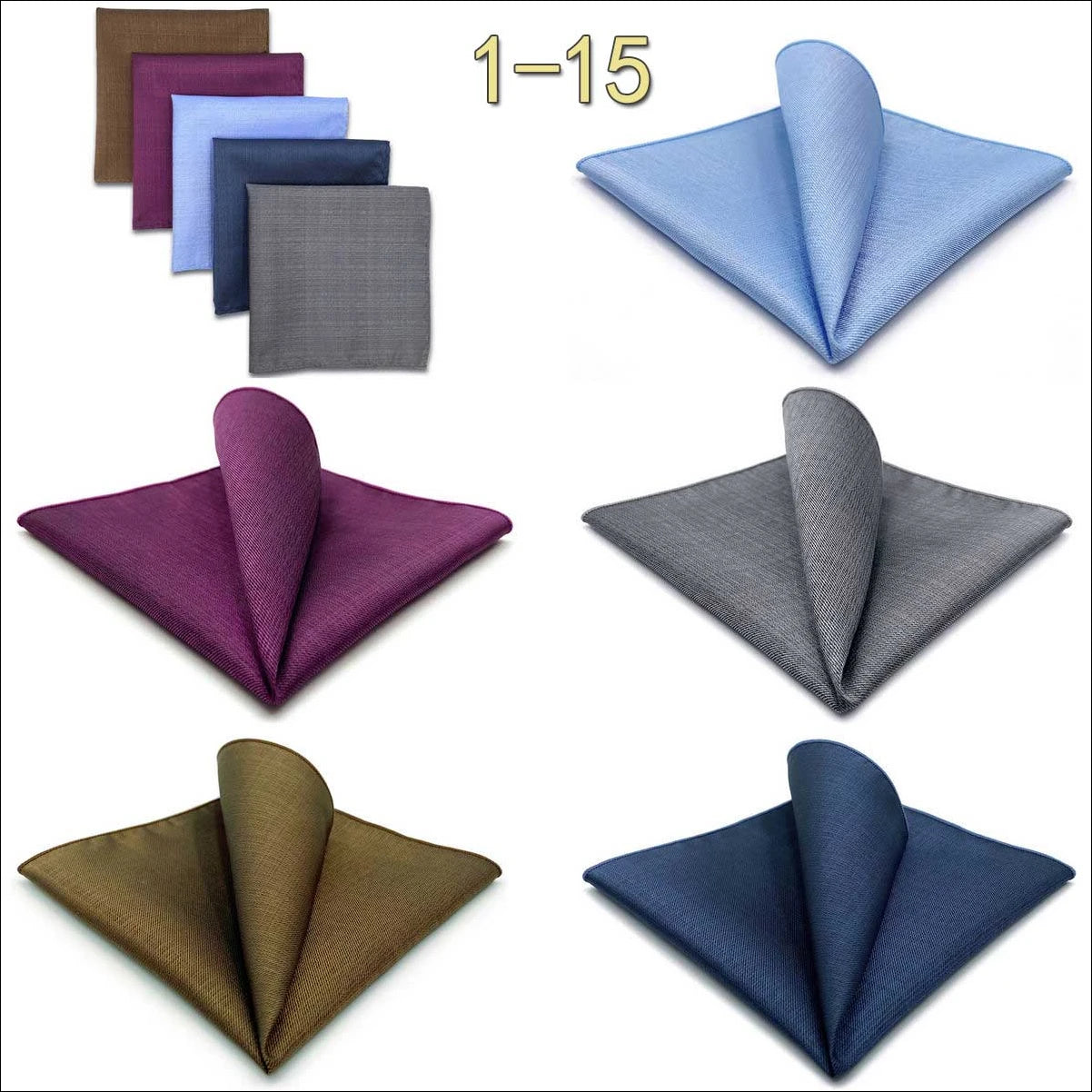 5 Pieces Mens Pocket Squares Wedding Handkerchiefs Set Fashion Formal Bundle Luxury Unique