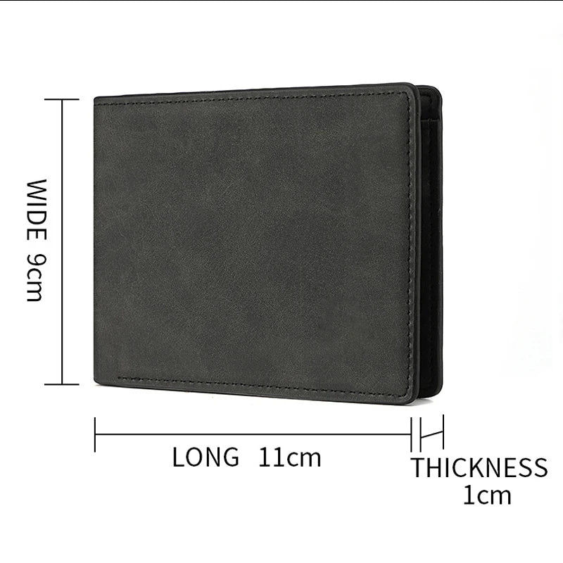 New Retro Men Leather Wallets Small Money Purses Design Dollar Price Top Men Thin Wallet With Coin Bag