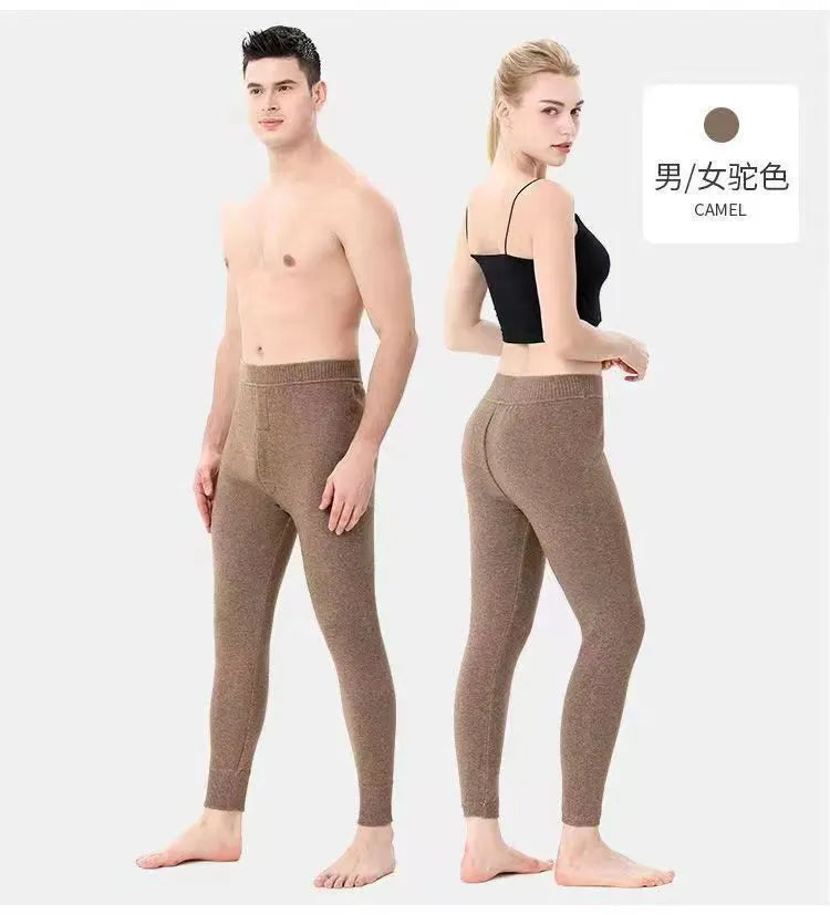 100% Wool Women Winter Warm Pants Men Underwear Thermal Leggings Long johns Man Merino Tights Couple Slim Fit Knitted